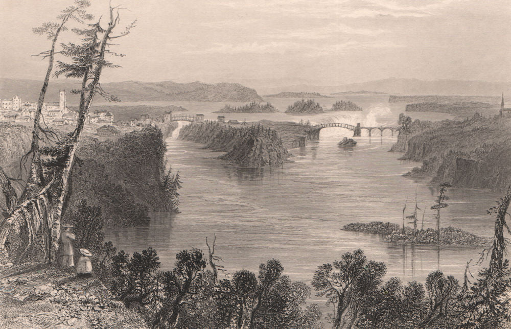 CANADA. The Ottawa River at Bytown (City of Ottawa). BARTLETT 1842 old print